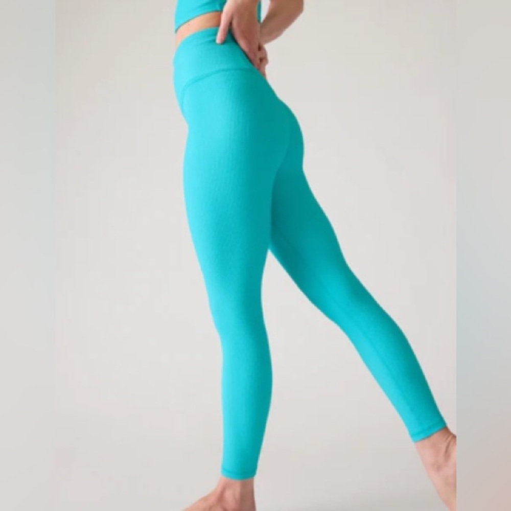 Athleta Ribbed Ultra High Rise Elation Tight and Aurora Top SET